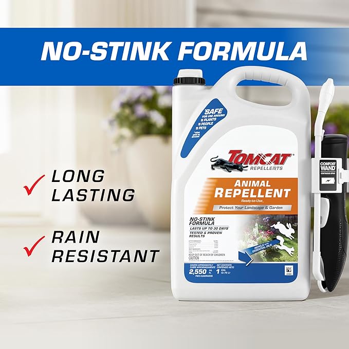 Tomcat Repellents Animal Repellent, Ready-to-Use, Protect Landscapes and Gardens, Contains Essential Oils, 1 Gal.