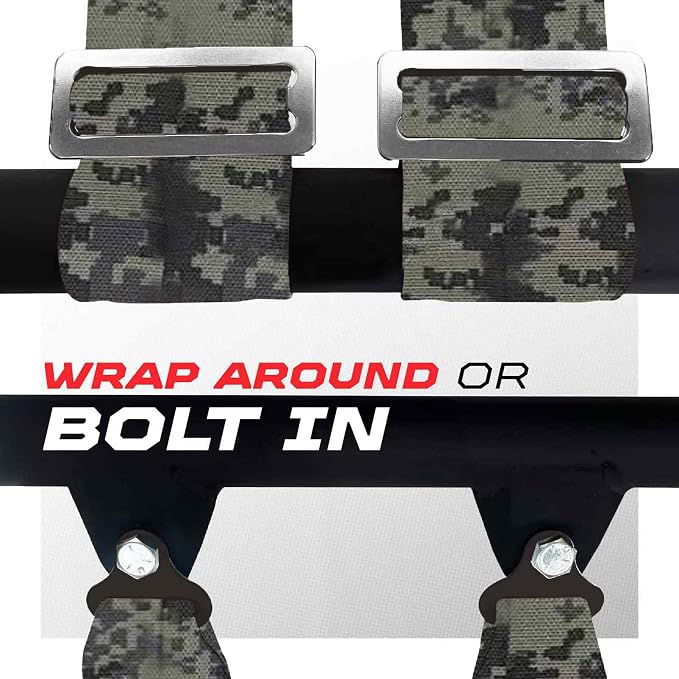 1pc 50 Cal Camo 4 Point Harness 2 inch straps, Racing Harness Seat Belt | Ultra Kush padding, Push Button quick release hardware. Universal Fit for UTV, RZR, race car