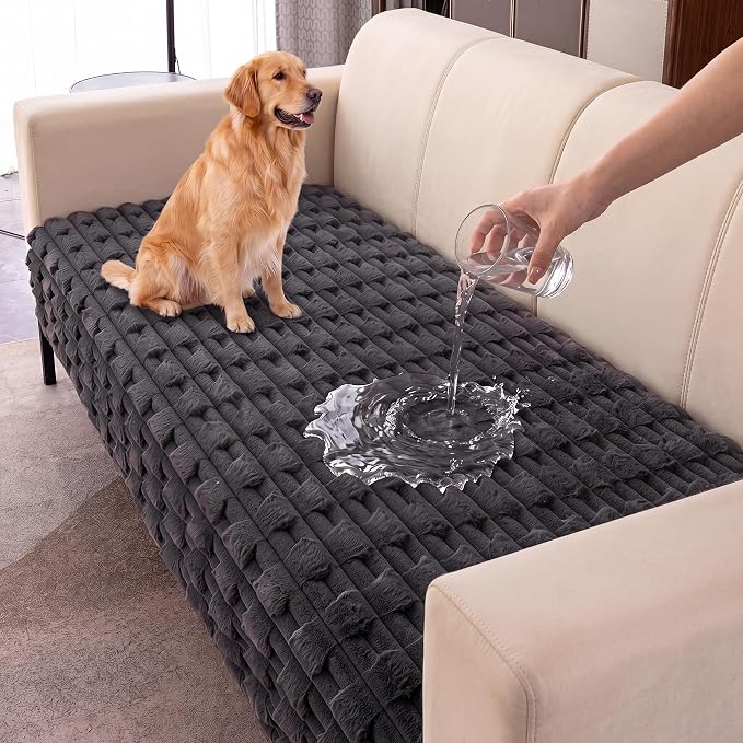 FUANGUI Waterproof Couch Cover for Dogs, Washable Pet Couch Covers for Sofa | Soft Cat Dog Bed Cover Non-Slip Couch Covers for 3 or Small 4 Seat Cushion Couch Sofa Pet Friendly