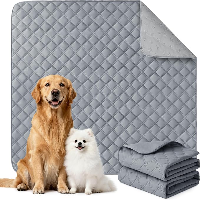 Eterish Reusable Washable Pee Pads for Dogs Large/Extra Large 36'' x 36'' 2 Pack, Absorbent Pet Puppy Dog Training Pads Non-Slip, Waterproof Whelping Potty Pads for Dogs Leak-Proof