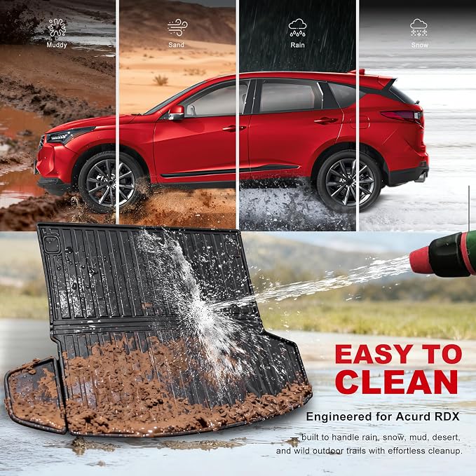 for 2019-2026 Acura RDX Cargo Liner & Backrest Mat: Custom Fit All Weather TPE Anti Skid Waterproof Trunk Liner