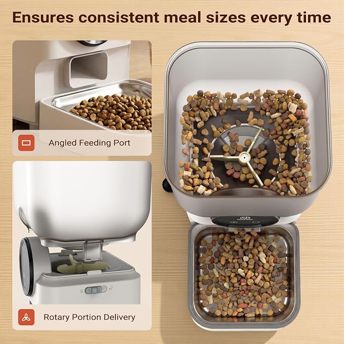 6.5L Automatic Cat Feeder, Smart Pet Food Dispenser for Cats & Dogs, WiFi Enabled, Freshness Preservation, Anti-Clogging Design & Dual Power Supply