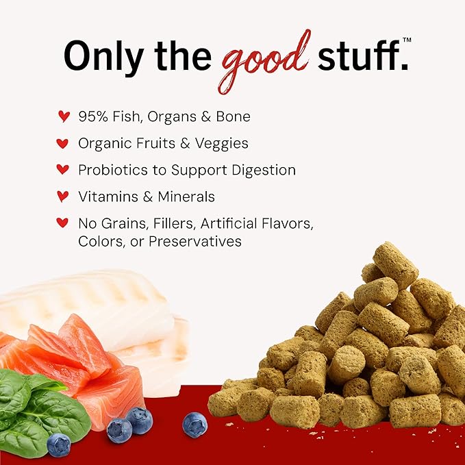 Stella & Chewy's Freeze-Dried Raw Salmon & Cod Meal Mixers- Dog Food Topper and Mixer - Made with 95% Wild-Caught Salmon & Cod, Organs & Bone - Perfect for Picky Eaters - Grain-Free - 18 oz