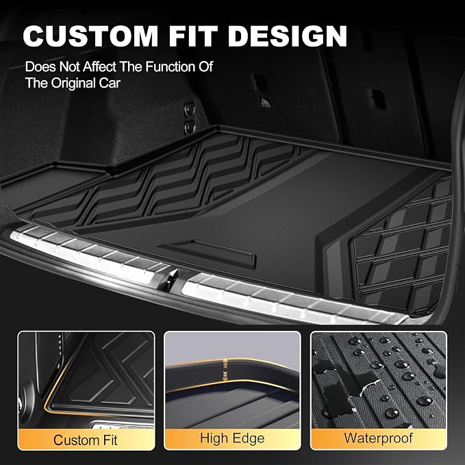 AOMSAZTO Floor Mats & Cargo Liner for BMW X1 2016-2022 (F48), 1st & 2nd Row All Weather Protection Floor Liners Waterproof Anti Skid Car Accessories