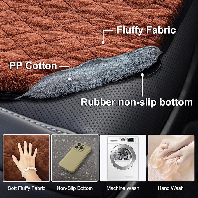 Car Backseat Dog Mat, Comfortable Non-Slip Cushion Suitable for Travel Dog Bed and Pet Home Sofa Blanket, Custom Mat for Car Backseat Extender and Seat Cover (Brown 51.2x23.6in)