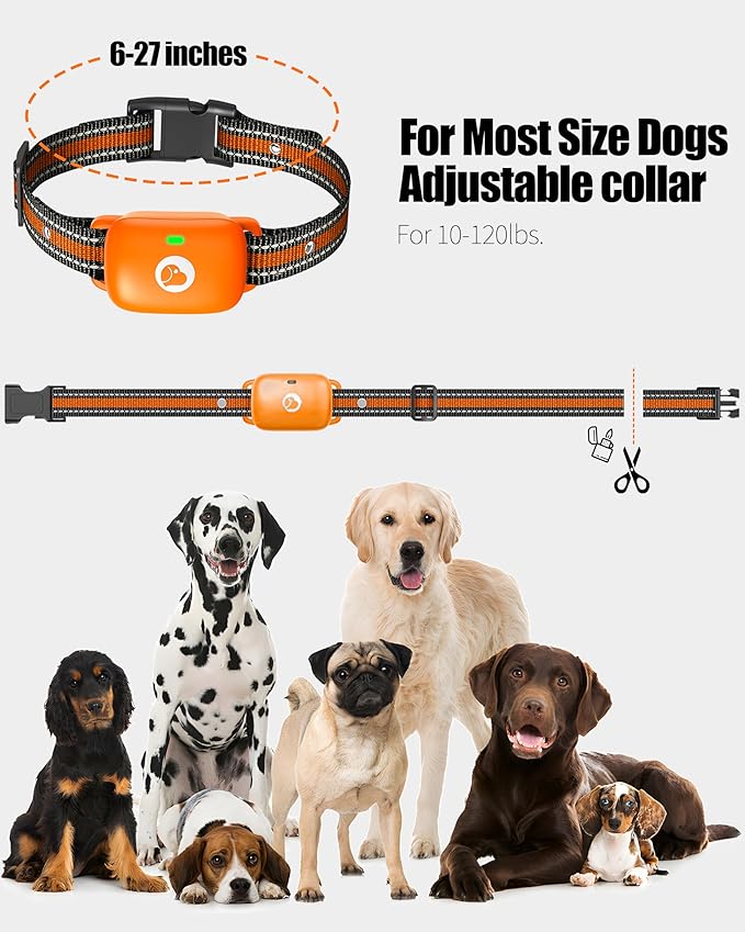 Dog Training Collar - 2600FT Dog Shock Collar with Remote Control, Beep/Vibration/Shock, Security Lock, IP68 Waterproof Rechargeable Electric Collar for All Breeds (Orange)