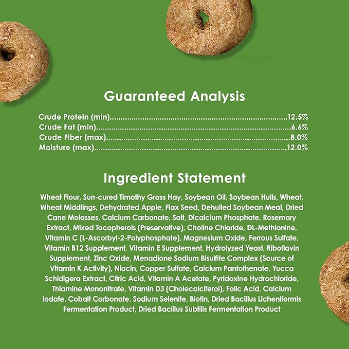 Kaytee Timothy Biscuits Baked Treat for Pet Guinea Pigs, Rabbits & Other Small Animals, Apple, 4 oz