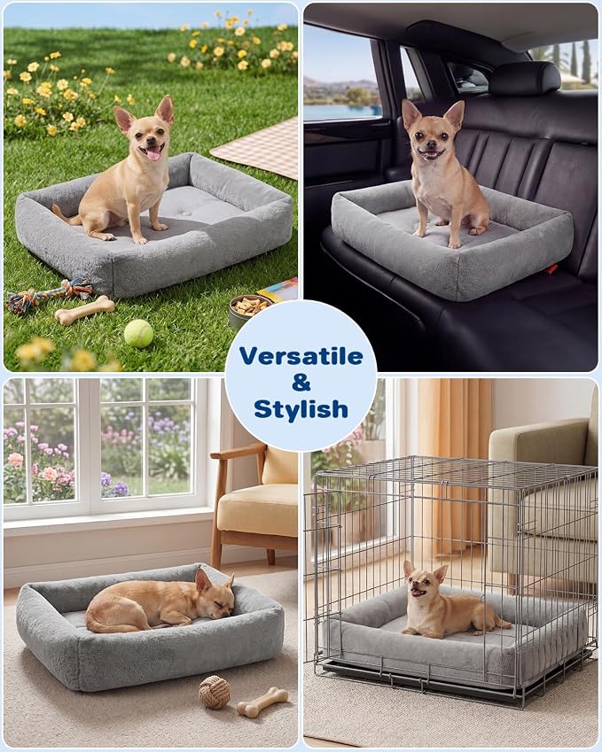 Cooling Dog Bed for Small Medium Cats - Removable Inner Cushion & Reversible Design (Ice‑Silk Cooling Layer | Sherpa Fleece Layer), Non‑Slip Bottom Washable Cooling Mat for Dogs Cats Crates 20" × 14"