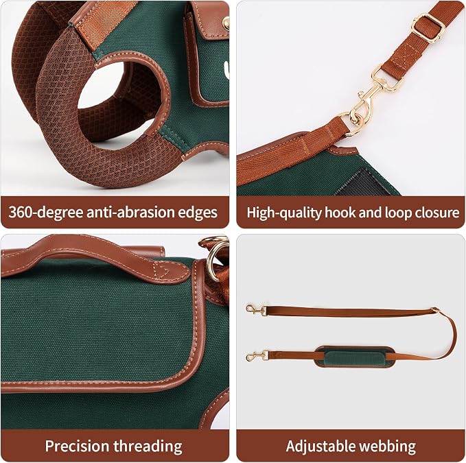 Wakytu Dog Lift Harness Dog Carrier Sling for Small Dogs & Cats,XS | stylish puppy sling carrier with handle & pocket,adjustable leash,walking & travel