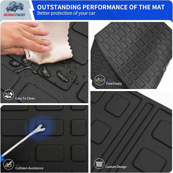 Rongtaod Cargo Mat Compatible with 2024 2025 2026 Chevrolet Traverse (NOT Limited) & GMC Acadia 2025 2026 Buick Enclave Trunk Liner Cargo Liner Chevy Traverse Accessories (Trunk Mat+Backrest Mats)