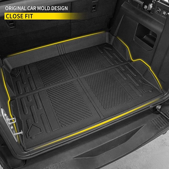 Cargo Mat Compatible with 2021 2022 2023 2024 2025 2026 Ford Bronco Trunk Mat All-Weather TPE Rear Trunk Tray Cargo Liner for Ford Bronco Accessories 4 Doors (Not Compatible with Bronco Sport)