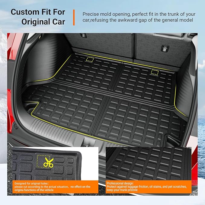 powoq Cargo Liner Compatible with 2023-2026 Honda HRV Car Trunk Mat TPE Cargo Mat Replacement for 2023-2026 Honda HRV Accessories