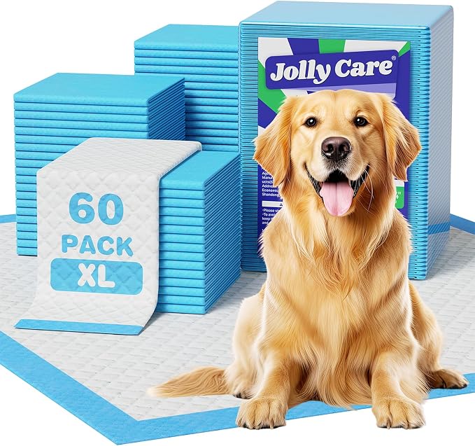 Extra Large Puppy Dog Pee Pads 28" x 34"-60 Count, Super Absorbent Disposable Dog Training Pads, Quick Drying, Leak-Proof, Ultra Thick Potty Pads for Dogs, Puppies, Doggie, Cats, Rabbits