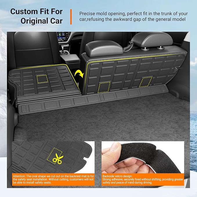 powoq Cargo Mat Compatible with 2018-2023 Subaru Crosstrek XV Trunk Mat Non-Hybrid Backrest Liner Impreza Hatchback Trunk Cargo Liner Replacement for 2018-2023 Subaru Crosstrek Accessories
