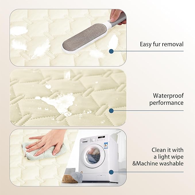 gogobunny Waterproof Blanket, Couch Covers for Dogs, Reversible Protector | 3X Stronger Leakproof, Scratch Proof Durable Furniture Protection, Stain Resistant, Washable, 30x70 Inch Dark/Light Cream
