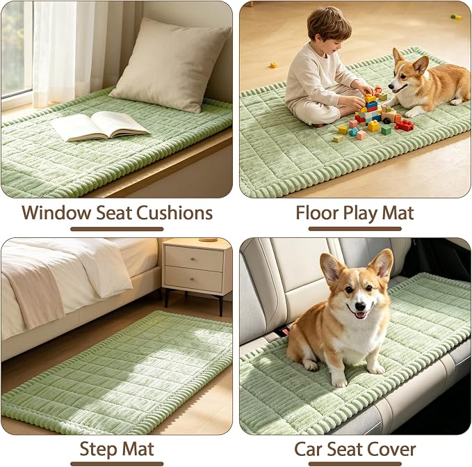 FUANGUI Waterproof Couch Cover Sofa Cover for Dogs and Pets Sofa Protector | Non-Slip Washable Fuzzy Soft Cat Sofa Slipcover for 2-3 Cushion Couch Sofa Pet Friendly, Grass Green, 27.6" x 70.9", 1 pcs