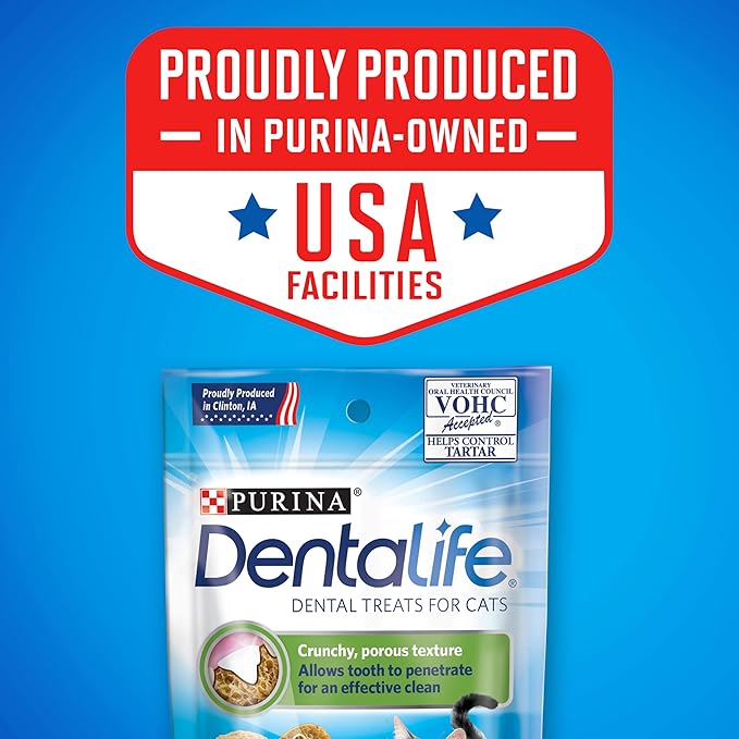 Purina DentaLife Made in USA Facilities Cat Dental Treats, Tasty Chicken Flavor - 13.5 oz. Canister