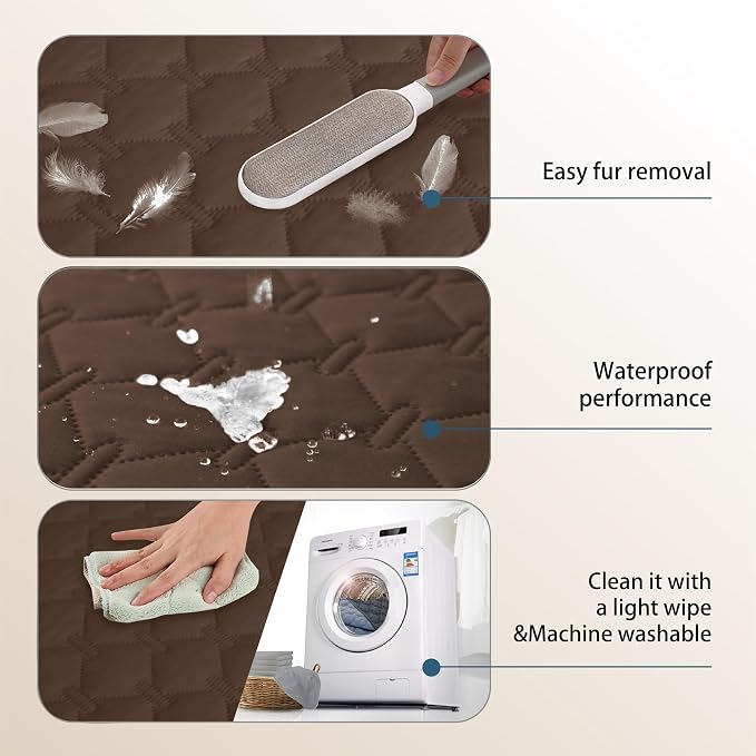 gogobunny 3X Stronger Waterproof Pet Blanket, Scratch Proof Furniture Protector for Dogs Cats, Reversible Cover 30x30 Inch, Dark Chocolate