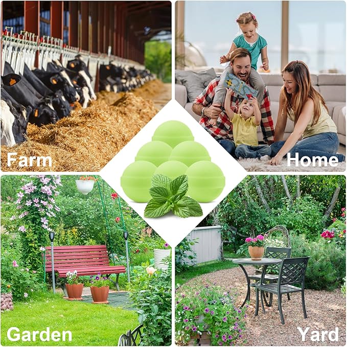 12 Pack Snake Repellent for Yard,Snake Away Repellent Outdoors,Moth Balls for Outdoor Use,Snake be Gone for Lawn Garden to Repels Snakes and Other Pests (Mint)