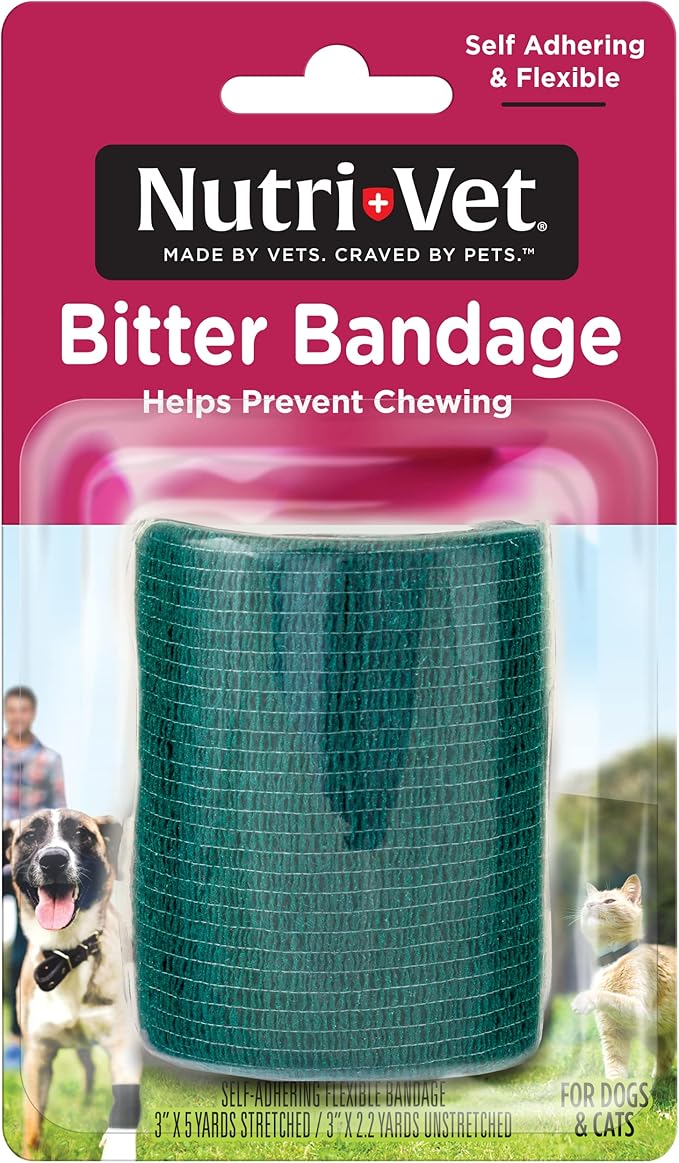 Nutri-Vet Bitter Bandage for Dogs and Cats - Help Prevent Chewing - 3 inches