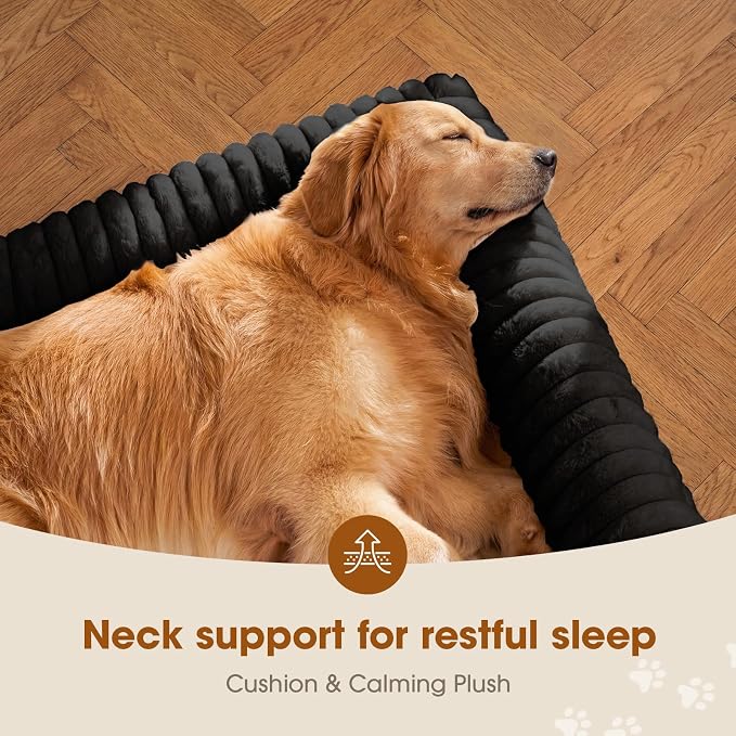 Czpalo Elevated Dog Bed with Removable Bolster Cushion Mat, Raised Pet Cot for Medium Sized Dog with Breathable & Washable Mesh, Indoor & Outdoor Pet Hammock with Skid-Resistant Feet.