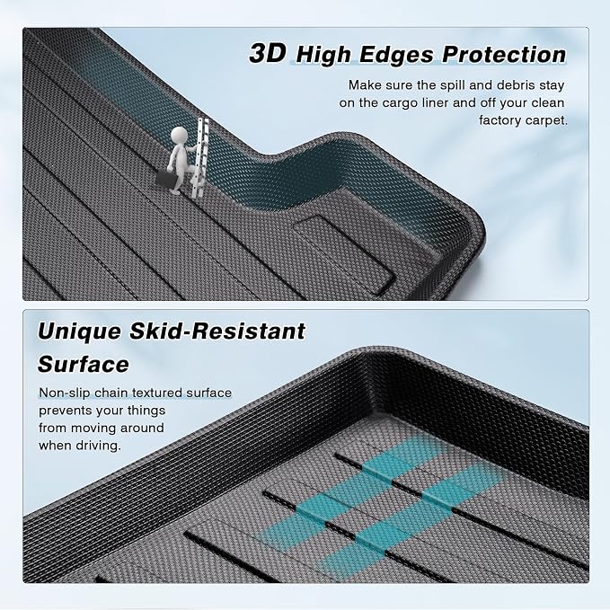 Mixsuper Custom Fit Cargo Liner for Toyota Corolla Sedan & Corolla Hybrid 2020-2024, All Weather Trunk Mat Durable 3D Upgrade Anti-Slip Rear Cargo Mat Trunk Liner Black