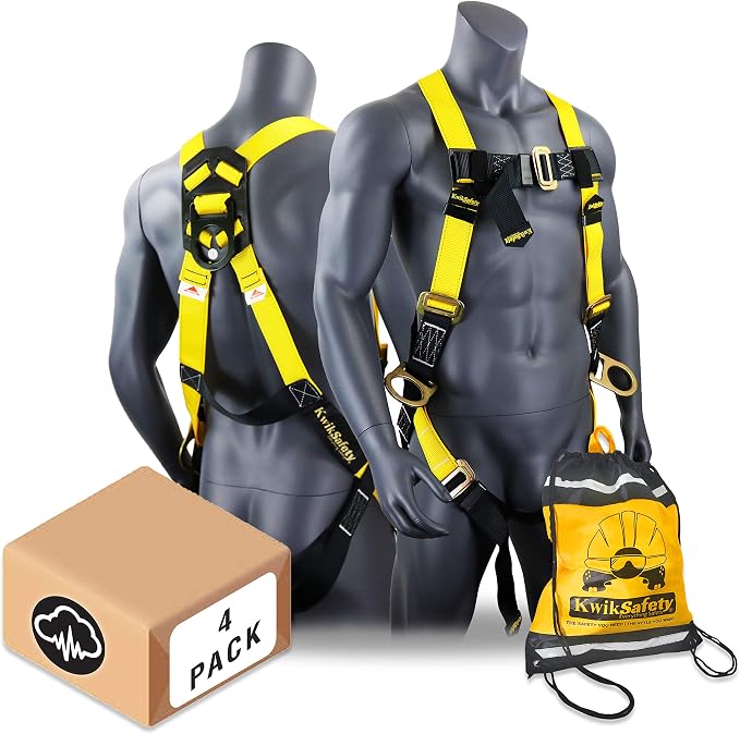 KwikSafety - Fall Protection Safety Harness - Construction & Roofing Fall Arrest Safety Harnesses - ANSI OSHA Compliant