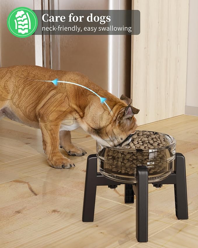 Dog Bowl Stand with Adjustable Width [Stand Only] | Elevated Pet Water & Food Bowl for Medium Dogs, Stable and Anti-Slip Raised Bowl
