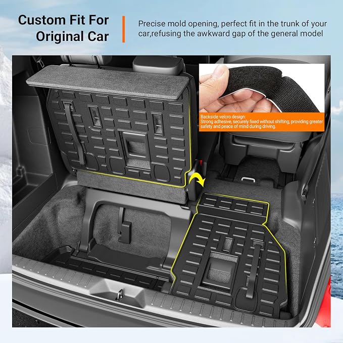 powoq 7&8 Seats Cargo Mat Compatible with 2021-2026 Toyota Sienna Trunk Mat Cargo Liner TPE Backrest Mat Trunk Liner Replacement for 2021-2026 Toyota Sienna Accessories (Trunk Mat+Backrest Mat)