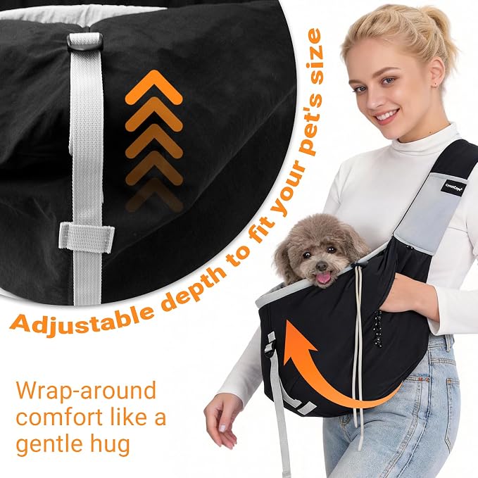Dog Carrier Sling for Small to Medium Dogs & Cats – Hands-Free Pet Pouch Carrier, Breathable Sling for Walking, Hiking, Travel, Vet Visits