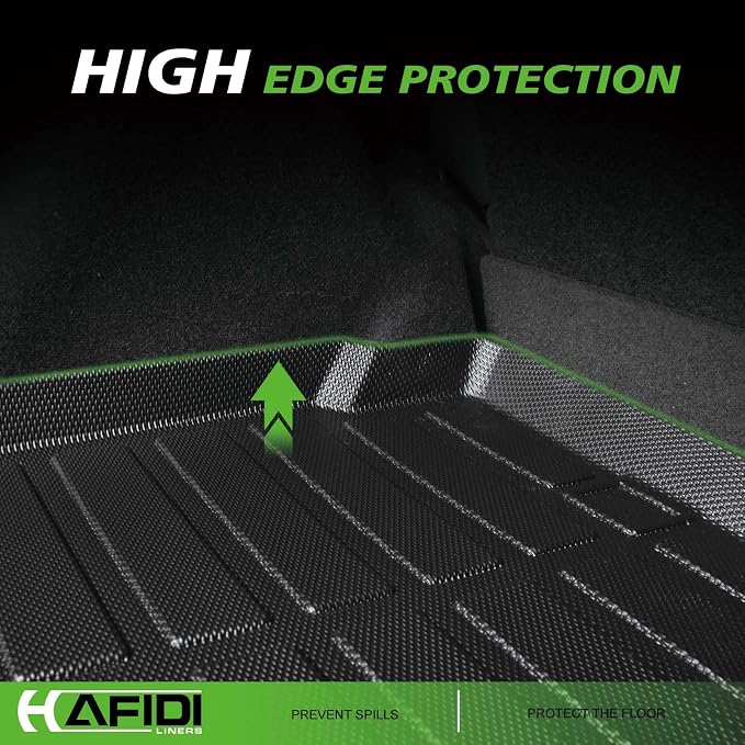 HAFIDI® Floor Mats & Cargo Liner Set Fit for 2021-2026 Ford Bronco 4 Door (Not for 2 Door & Sport) All Weather Protection TPE Anti-Slip Automotive Full Set Floor Liners Custom Accessories - Black