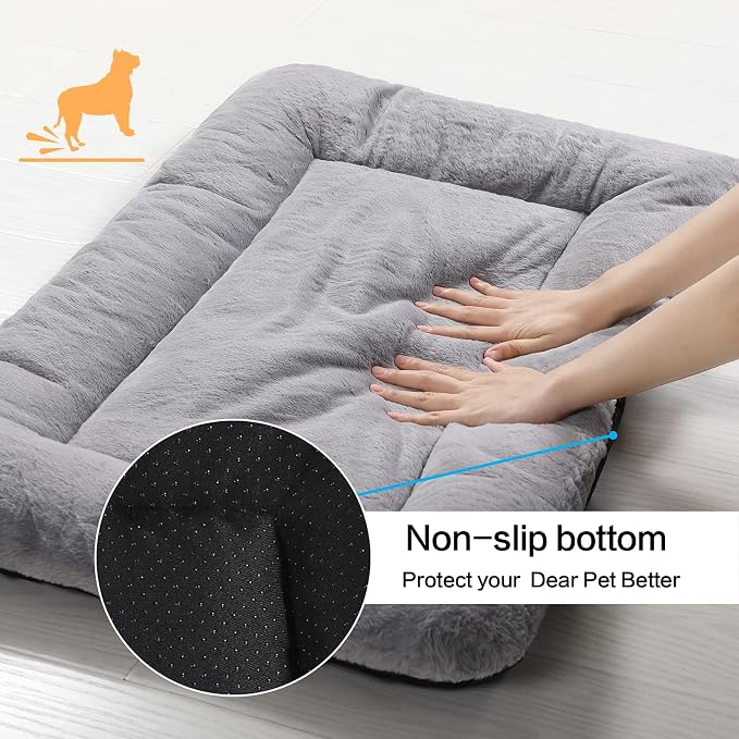 Dog Crate Pad Washable Dog Bed for Crate Medium Cozy Mat 30-Inch Gray | Ultra Soft Kennel Pad,Anti-Slip Bottom,Fits for Most Metal Crates,Comfortable Sleeping Pet Mat