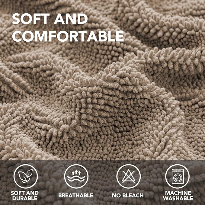 H.VERSAILTEX Non Slip Pet Couch Cover Chenille Dog Bed Protector Thick Soft Sofa Slipcover Pet Friendly Washable Couch Cushion Covers for Pets (30" x 53", Sand)