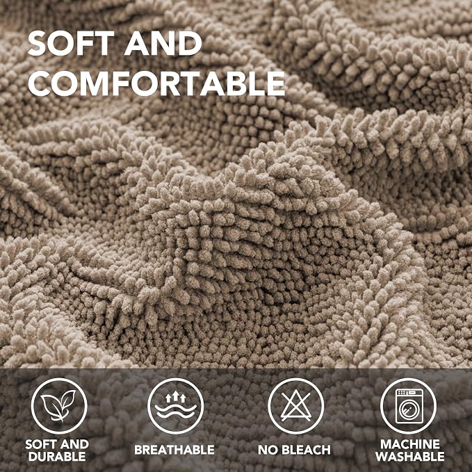 H.VERSAILTEX Non Slip Pet Couch Cover Chenille Dog Bed Protector Thick Soft Sofa Slipcover Pet Friendly Washable Couch Cushion Covers for Pets (40" x 50", Sand)