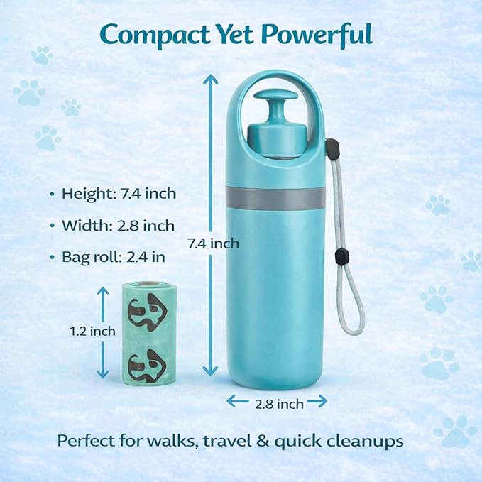 Dog Pooper Scooper for Large Small Dogs - Portable Eco-Friendly Lightweight Poop Scooper for Dogs, Mini Waste Picker for Lawn, Grass, Gravel, and Easy to Carry (7.4 x 2.8in) Blue