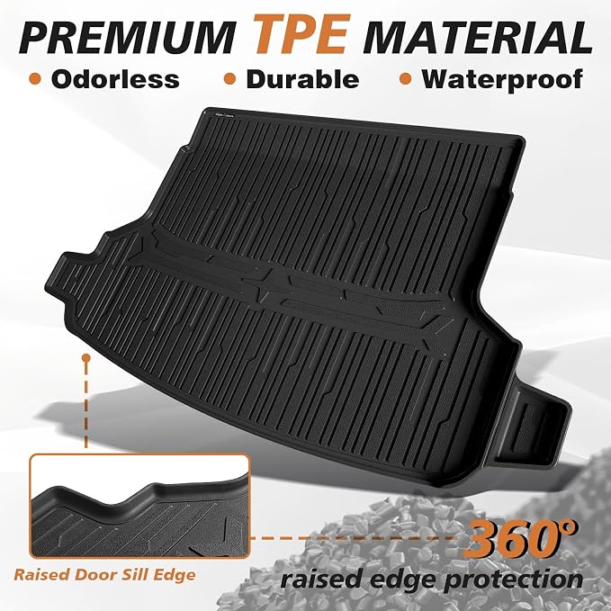 TripleAliners Trunk Mat Compatible with 2025 2026 Subaru Forester Touring/Sport/Limited/Base/Premium Models Accessories Protector Mat TPE All-Weather Odorless Anti-Slip Waterproof Liner Not Fit Hybrid