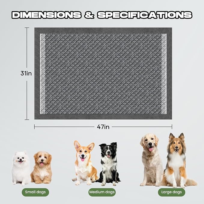Dog Pee Pads for Dogs Extra Large 31"x47" Count with Tabs