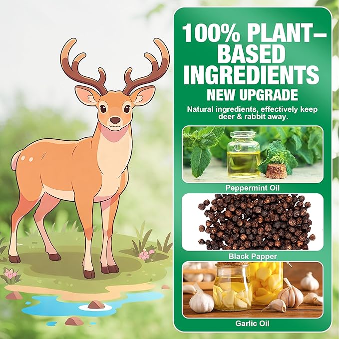 16 Pack Natural Deer Repellent Pouches, Peppermint Deer Repellent Keep Deers Out from Outdoor Tree Yard Attic Garden House, Long-Lasting Protection, Safe for Dogs and Children