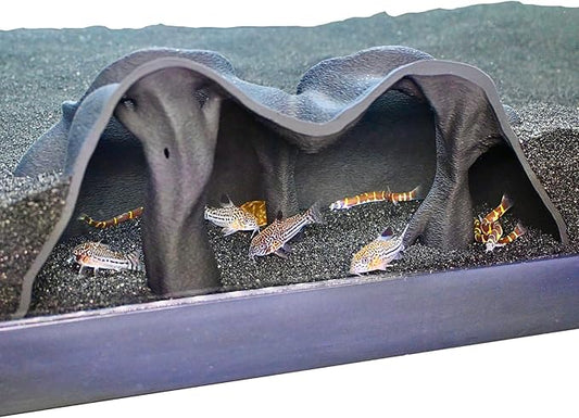 Aquarium Underground Cave Natural Mangrove Tree | Viewing Fish Under Gravel Tunnel Hide | Fish Tank Hideout Decor Decoration Enrichment for Corydora Catfish, Kuhli Loach, Clown Loach, Pleco, Betta