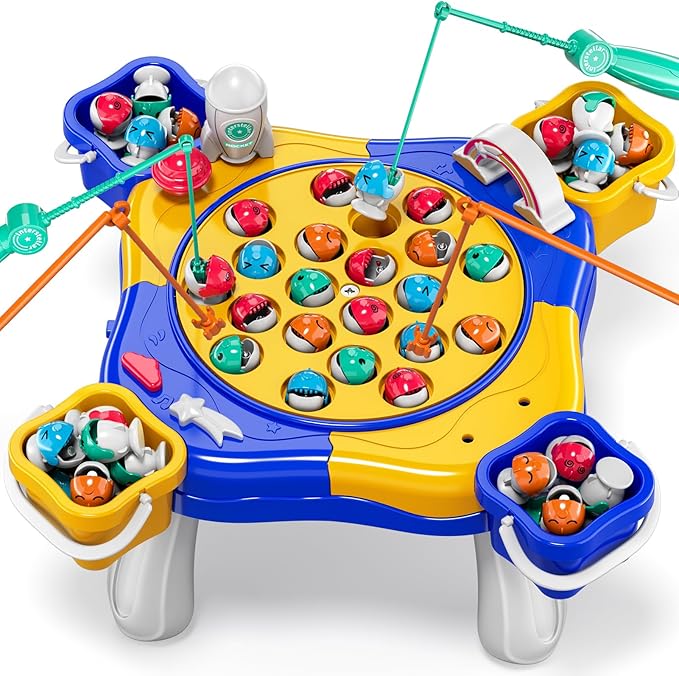 WATUDOU Magnetic Fishing Game for Kids Toddlers 3-5, 70 pcs Fishing Toys for Kids Toddlers 3-5, Fishing Table Toys Board Game Birthday Gifts for 3 4 5 6 7 8 Years Old Toddler Kid