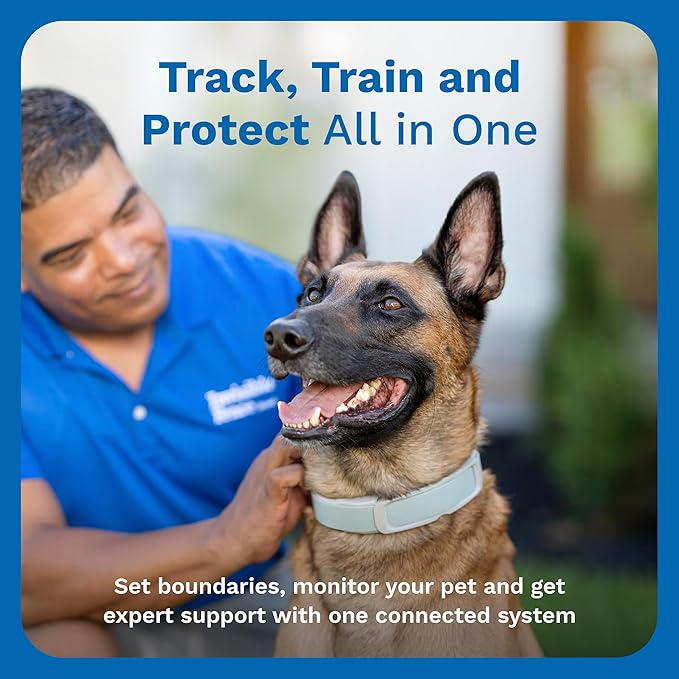 Invisible Fence GPS Dog Fence & Tracking Collar - Wireless - Smart Dog Collar with App Controlled Tracking - Fits Medium & Large Dogs Neck 15"-28" Waterproof