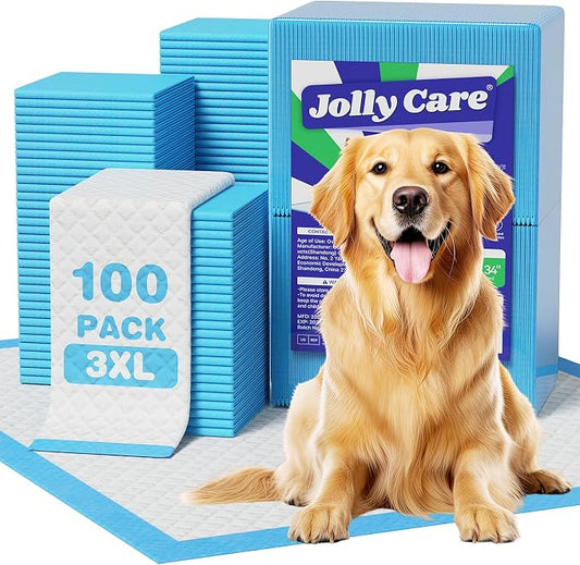 100 Count-36" x 36" XXXL Pee Pads for Dogs, Extra Large Puppy Pads, Super Absorbent Disposable Dog Training Pads, Quick Drying, Leak-Proof, Ultra Thick Potty Pads for Dogs, Puppies, Doggie, Cats