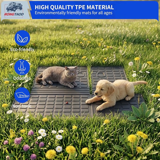 Rongtaod Cargo Mat Compatible with 2020-2025 Hyundai Palisade 7 Seats Trunk Mat Cargo Liner Kick Mat Trunk Liner 2024 Palisade Accessories (2nd&3rd Row Backrest Mats+Trunk Mat)