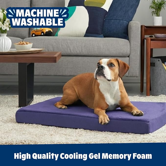 BarkBox Orthopedic Dog Bed - XL | with Memory Foam - Comfortable, Durable & Machine Washable Pet Bed - Navy