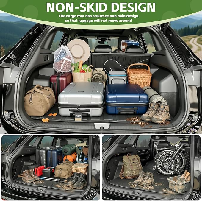 Cargo Liners for 2025-2026 VW Volkswagen Tiguan 5 Seats Trunk Mat with Seat Back Cover Accessories, All Weather Rear Cargo Mat Backrest Protector(Only fit 5 Seats)