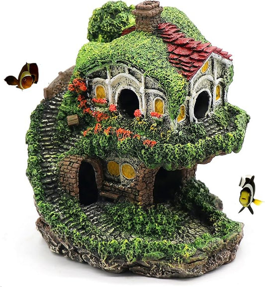 relaqcc Aquarium Decor Hideaway Cave, Betta Fish Tank House Accessories for Amphibians, Goldfish, Shrimp, Conch