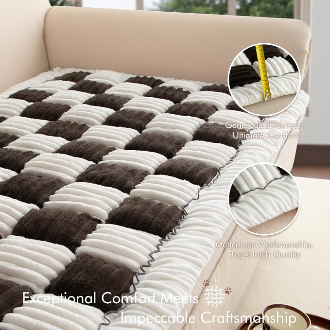 Couch Cover for Sofa, Sectional Couch Cover for Dogs, Sofa Cover Washable, Cushion Cover Blanket Pad Bed Mat for Pets, Fleece Furniture Protector, Black, 27.6x59in
