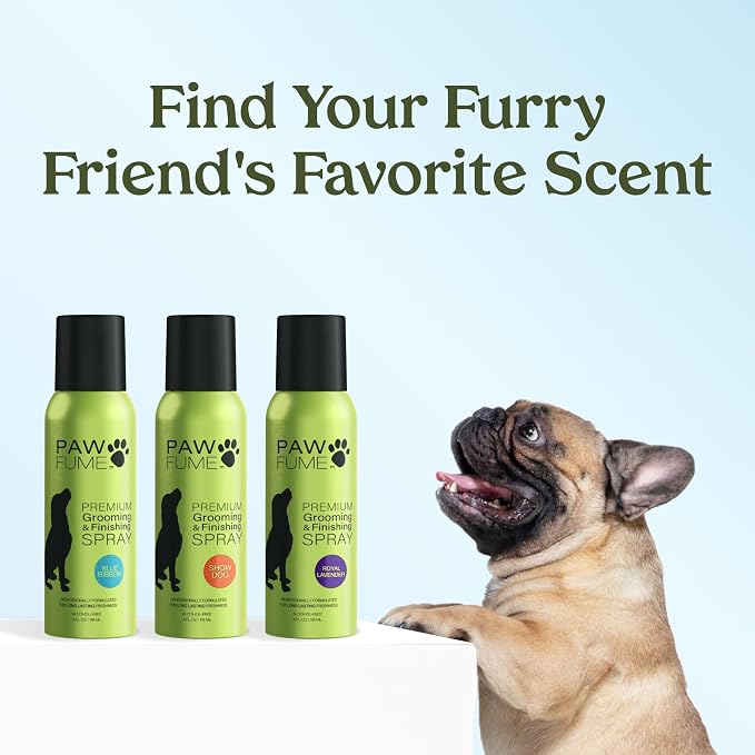 PAWFUME Dog Cologne Spray for Grooming, Blue Ribbon, 1-Pack | Probiotic alcohol-free grooming & finishing mist conditions, freshens between baths and supports Dog Spray Deodorizer Perfume