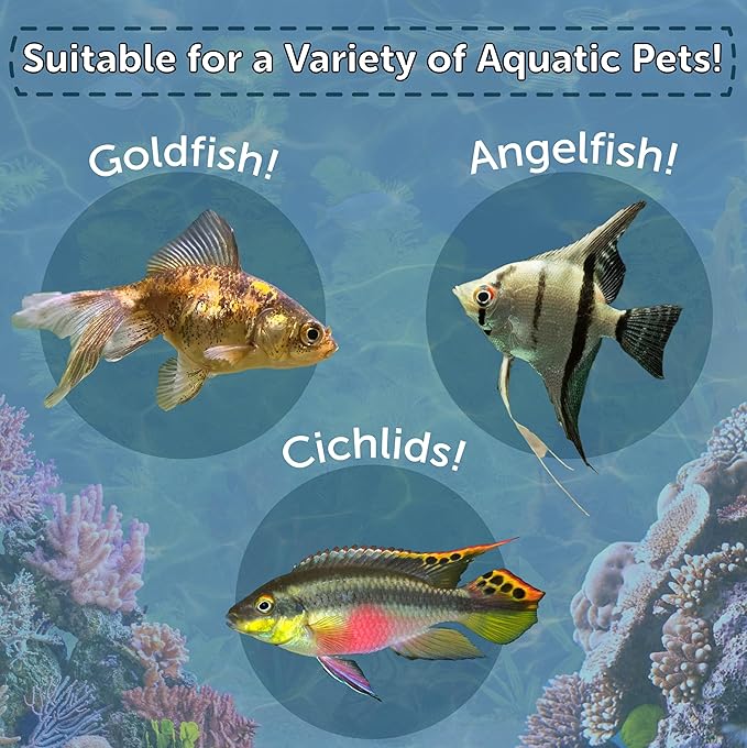 Aquatic Foods Inc. 1mm -1/32" California Blackworm & Beef Heart Floating Pellets for Marines, Cichlids, Tropical Fish, Koi & Pond Fish, 4-Type Wafer & 12-Type Pellet Mix Included 3.8oz Canister