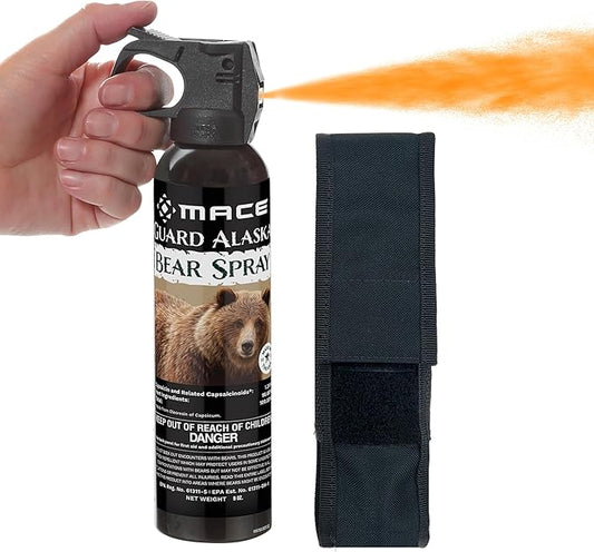 Mace Animal Defense Sprays - EPA Registered Animal Deterrent, Max Strength OC, Outdoor Safety Personal Protection for Women & Men, Guard Alaska Bear Spray OR Mace Dog Spray Options